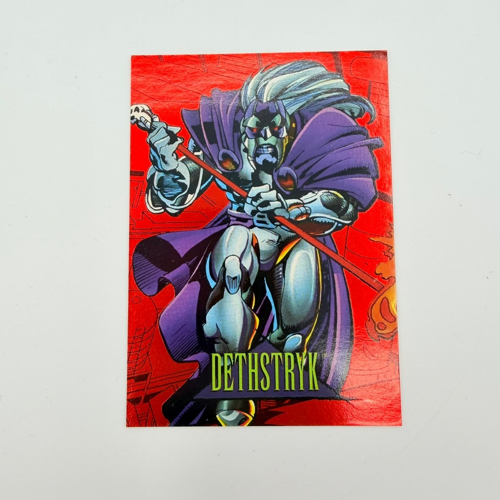 SkyBox Trading Card Marvel Universe 1993 Dethstryk 2099 Red Excellent Vintage